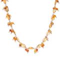 Sunset Mood in Orange,'Gold Plated Necklace with Quartz and Citrine Beads'