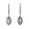 'Four-Carat Marquise-Shaped Faceted Amethyst Dangle Earrings'