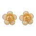 Frangipani Light,'Gold-Plated Floral Button Earrings'