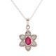 Snow Flower,'Foral Faceted Ruby Pendant Necklace from India'