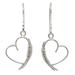 'Love Promise' - Heart Shaped Sterling Silver Dangle Earrings