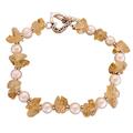 Summer Moon,'Pearl and citrine heart bracelet'