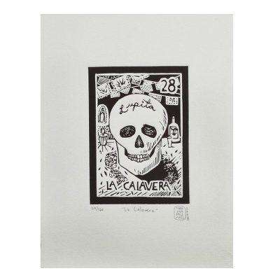 Folk Art Painting - 'The Skull, Tequila Lotto'