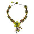 'Dazzling Bloom' - Hand Made Floral Carnelian and Serpenti