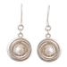 Luminous Halo,'Andean Sterling Silver Dangle Earrings with Cultured Pearl'