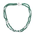 Aventurine and pearl strand necklace, 'Indian Meadows'