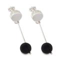 High Point in Black,'Artisan Crafted Modern Obsidian Earrings'
