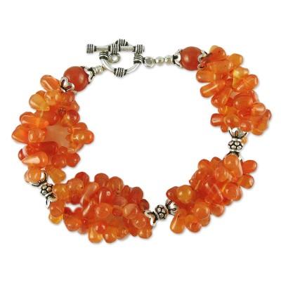 Carnelian beaded bracelet, 'Scrumptious'