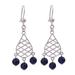 Garden Lattice in Blue,'Peruvian Lapis Lazuli and Sterling Silver Dangle Earrings'