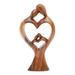 Lovable,'Hand Carved Romantic Suar Wood Statuette from Bali'