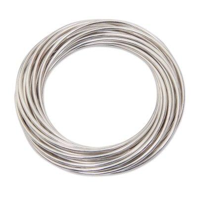 Sterling silver bangle bracelet, 'United in Strength'