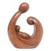 Jolly Union,'Hand-Carved Abstract Suar Wood Sculpture of a Family'