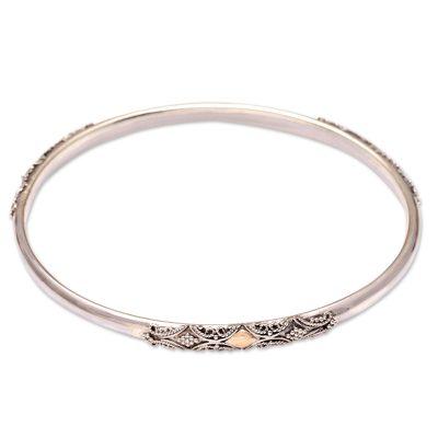 Rolling Hills,'Hand Made Gold-Accented Bangle Bracelet'