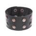 Chocolate Stud,'Hand Crafted Leather and Brass Stud Wristband Bracelet'