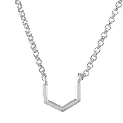 Glimmering Angles,'Angular Sterling Silver Pendant Necklace from Thailand'