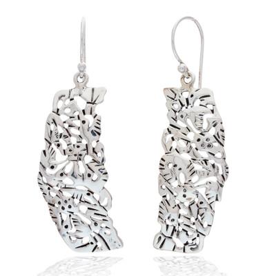 'Hummingbird Mystique' - Sterling Silver Bird Earrings
