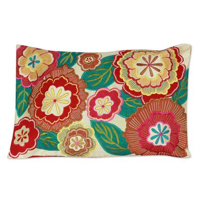 'Festival of Flowers' - Floral Patterned Cushion C...
