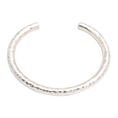 Undulating Waves,'Hammered Sterling Silver Cuff Bracelet'