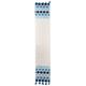 Blue Fusion,'100% Cotton White and Blue Octagon Table Runner with Tassel'