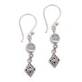 Sky Serenade,'Blue Topaz and Sterling Silver Dangle Earrings from Bali'