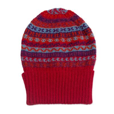 Andean Art,'Striped 100% Alpaca Knit Hat from Peru'