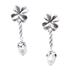 Cloverleaf,'Sterling Silver Cloverleaf Dangle Earrings with Grey Pearls'