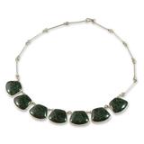 'Maya Legends' - Central American Sterling Silver Jade Necklace