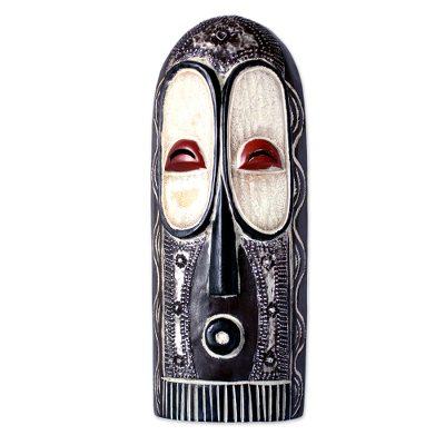 Ghanaian wood mask, 'Bird Man'