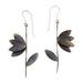 Crunchy Leaves,'Handcrafted Brass Leaf-Motif Dangle Earrings'