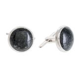 'Calendar Moon' - Artisan Crafted Men's Sterling Silver Jade Cufflinks