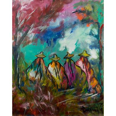 Community,'Colorful Original Andean Painting'
