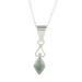 'Diamond-Shaped Apple Green Jade Pendant Necklace Guatemala'