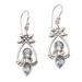 Heart of Ice,'Blue Topaz and Sterling Silver Dangle Earrings'