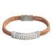 'Jakarta Man' - Men's Sterling Silver and Leather Wristb