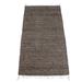 Subtle Grey,'Handwoven Zapotec Grey Wool Rug with Russet Accents (2.5x5)'