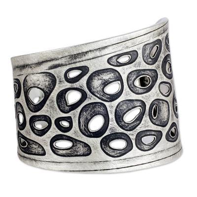 Miro Inspiration,'Surreal Sterling Silver Cuff Bracelet'