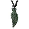 Fly Free in Dark Green,'Hand Crafted Dark Jade Pendant Necklace'