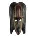 Ghanaian wood mask, 'The Conqueror' - Artisan Crafted Wood Mask