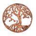Trunyan Mystery,'Trunyan Tree Hand Carved Circular Wood Relief Wall Panel'