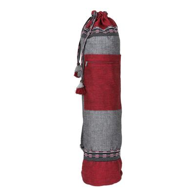 Grey Fusion,'Artisan Crafted Cotton Yoga Mat Carrier'