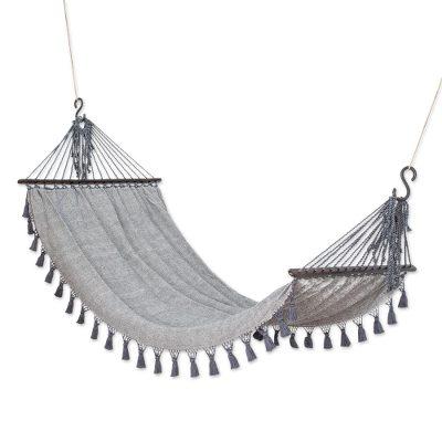 Take Me to Infinity,'Guatemala Handwoven Grey Cotton Hammock (Single)'