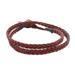 Rustic Style,'Men's Tiger's Eye and Mahogany Braided Leather Wrap Bracelet'
