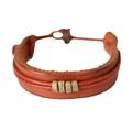 'Stand Together in Tan' - Men's African Leather Wristband Bracelet