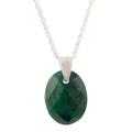 Amazon Green,'Chrysocolla and Sterling Silver Pendant Necklace from Peru'