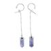 Lilac Prism,'Pointed Amethyst Prism and Silver Drop Earrings from Brazil'