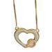 'Heart-Shaped Gold Accented Rose Quartz Pendant Necklace'