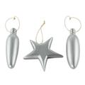 Holy Night Glow,'Silver Wood Christmas Ornaments (Set of 3) From Guatemala'