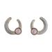 Magnificent Horseshoes,'Gold Plated Curved Rose Quartz and Rhodium Drop Earrings'