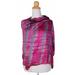 Silk shawl, 'Pink Reflecting Pools' - Tie Dye Silk Shawl