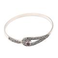 Magic Word,'Amethyst and Sterling Silver Bangle Bracelet'